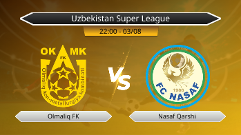 Uzbekistan Super League Olmaliq FK VS Nasaf Qarshi